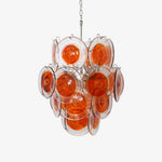 Aurelia Orange Glass Disc Chandelier – Modern Designer Pendant Light