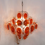 Aurelia Orange Glass Disc Chandelier – Modern Designer Pendant Light