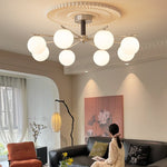 Orb Balance Chandelier – Modern Glass Sphere Pendant Light for Dining Room and Living Room