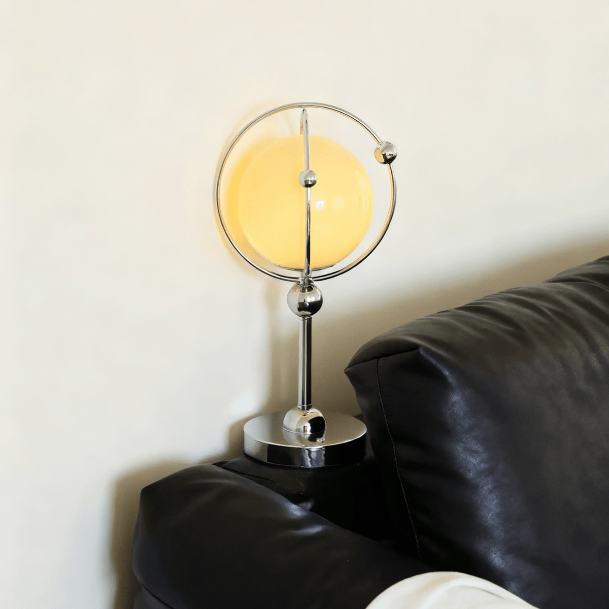 Orb Cage Table Lamp – Modern Metal & Glass Desk Lamp for Bedroom, Living Room