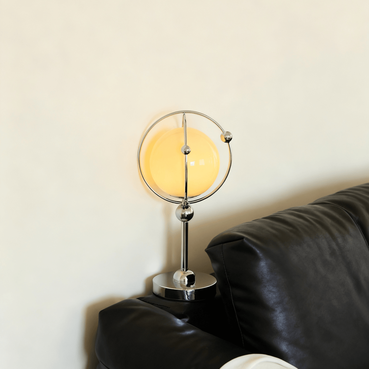 Orb Cage Table Lamp – Modern Metal & Glass Desk Lamp for Bedroom, Living Room