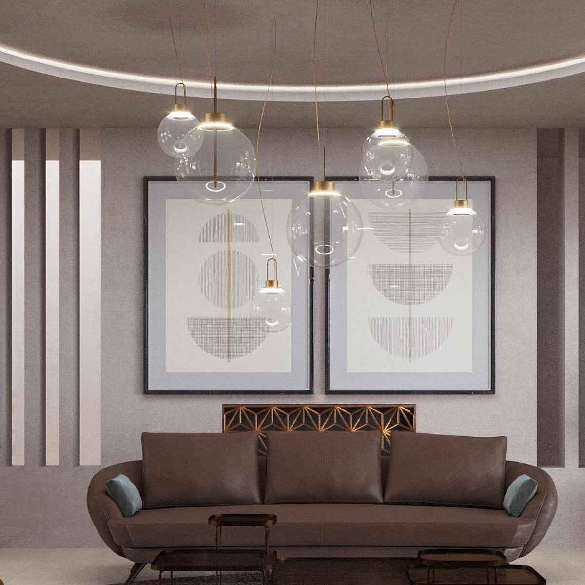 Orb Pendant Light – Modern LED Glass Sphere Lamp for Dining Room and Living Room