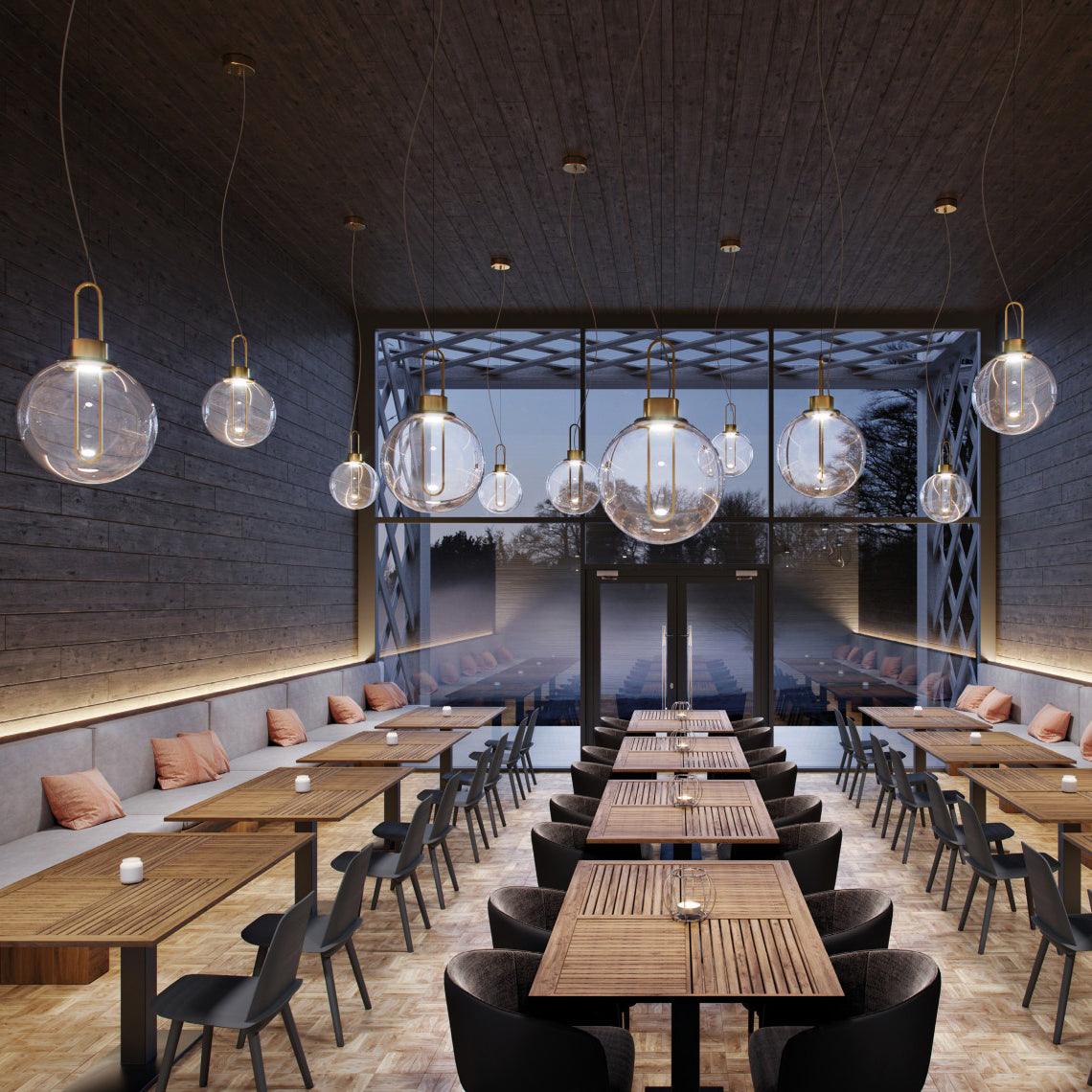 Orb Pendant Light – Modern LED Glass Sphere Lamp for Dining Room and Living Room