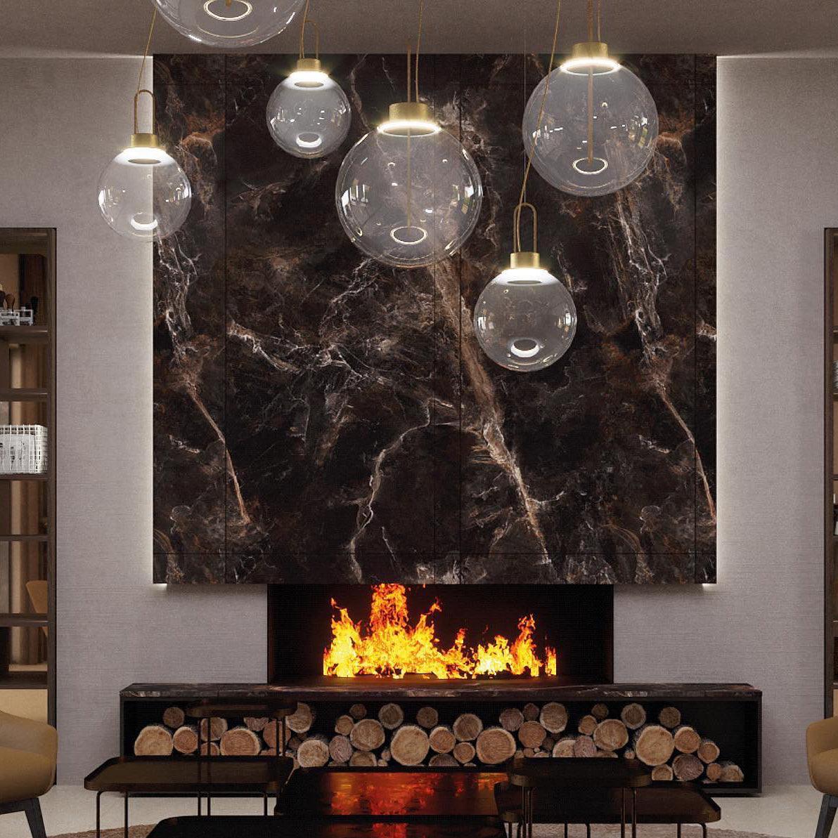 Orb Pendant Light – Modern LED Glass Sphere Lamp for Dining Room and Living Room
