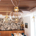 Orb Pendant Light – Modern LED Glass Sphere Lamp for Dining Room and Living Room