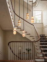 Orba Chain Chandelier with Alabaster Orbs – Modern Cascading Pendant Light