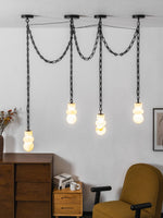 Orba Chain Chandelier with Alabaster Orbs – Modern Cascading Pendant Light