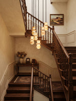 Orba Chain Chandelier with Alabaster Orbs – Modern Cascading Pendant Light