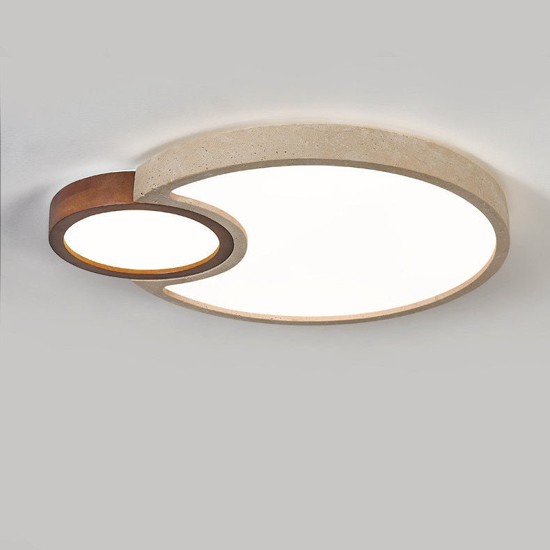 Orba Travertine Ceiling Light – Natural Stone LED Flush Mount