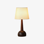 Orben Wood Table Lamp – Modern Walnut Bedside Lamp with Fabric Shade