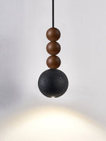 Orbio Sphere Pendant Light — Walnut & Black Travertine Ceiling Lamp