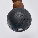 Orbio Sphere Pendant Light — Walnut & Black Travertine Ceiling Lamp