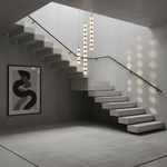 Orbique Alabaster Pendant Light – Modern Vertical LED Chandelier