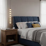 Orbique Alabaster Pendant Light – Modern Vertical LED Chandelier