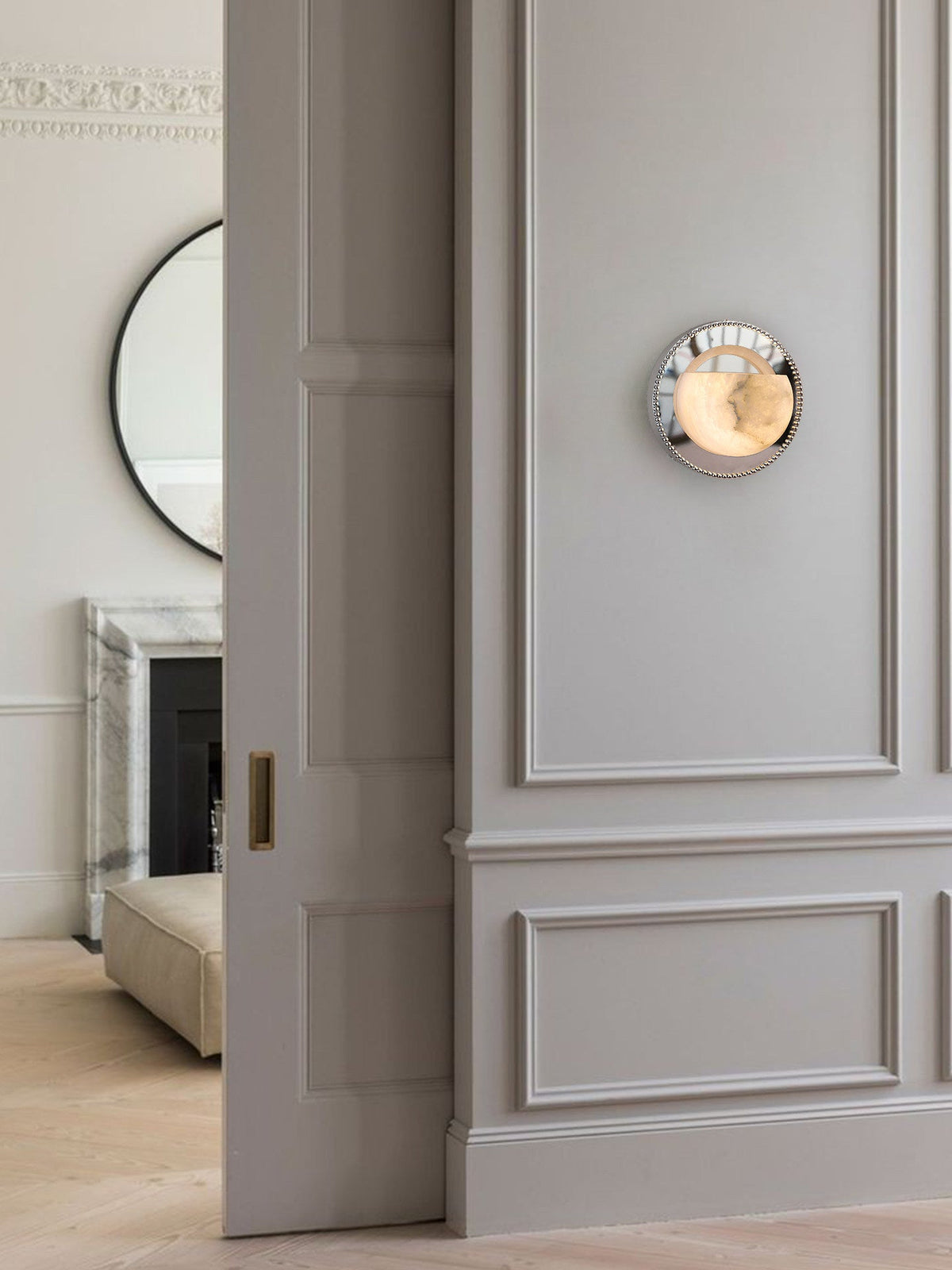 Orbit Pearl Alabaster Wall Sconce – Modern Designer Wall Light