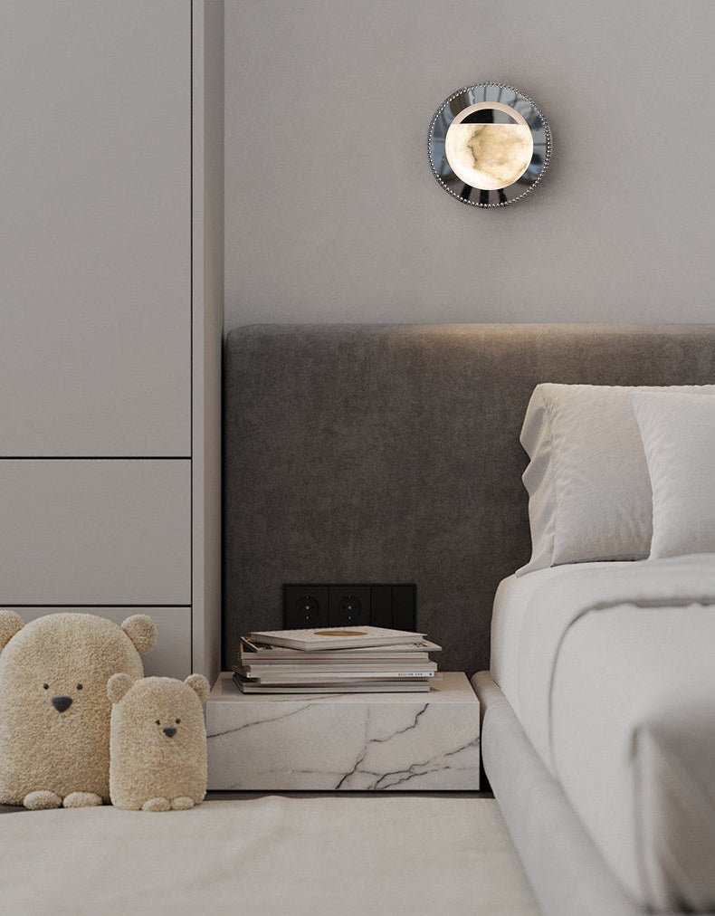 Orbit Pearl Alabaster Wall Sconce – Modern Designer Wall Light