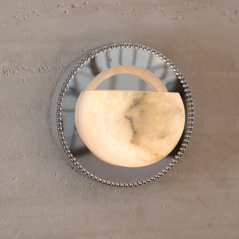 Orbit Pearl Alabaster Wall Sconce – Modern Designer Wall Light