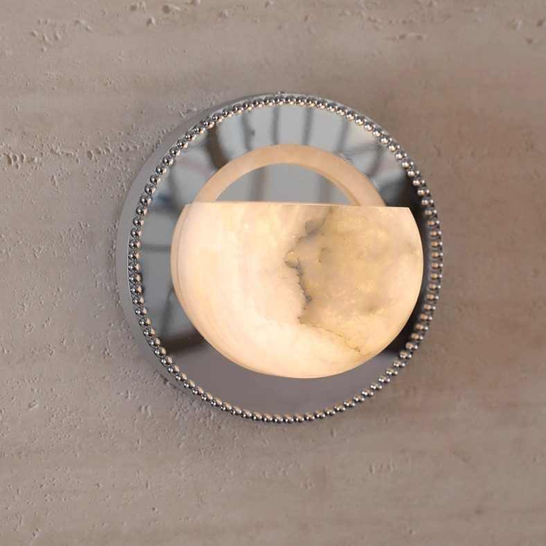 Orbit Pearl Alabaster Wall Sconce – Modern Designer Wall Light