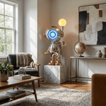 Orbit Explorer Sculptural LED Floor Lamp with Chrome Finish