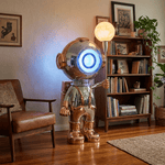 Orbit Explorer Sculptural LED Floor Lamp with Chrome Finish
