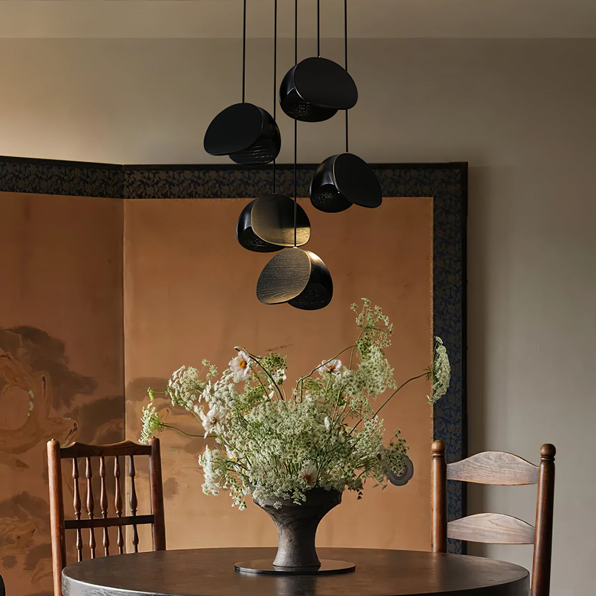 Orbit Fold Wood Pendant Light – Modern Nordic LED Hanging Lamp for Dining and Kitchen