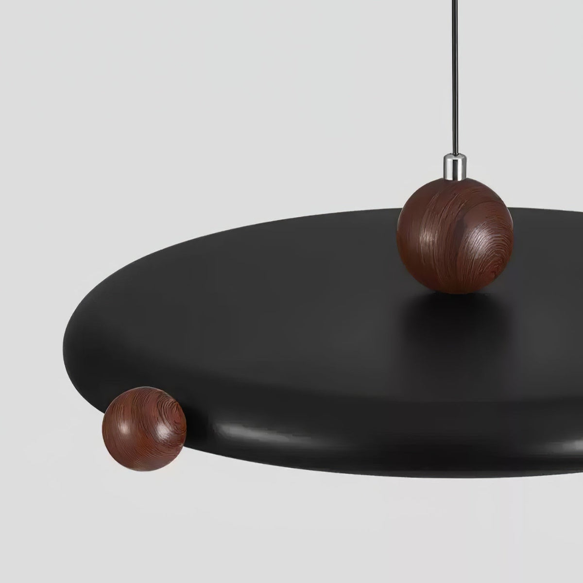 Orbit Line Swing Arm Pendant Light – Modern LED Ceiling Lamp with Wood Accents