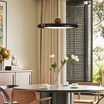Orbit Line Swing Arm Pendant Light – Modern LED Ceiling Lamp with Wood Accents