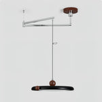 Orbit Line Swing Arm Pendant Light – Modern LED Ceiling Lamp with Wood Accents