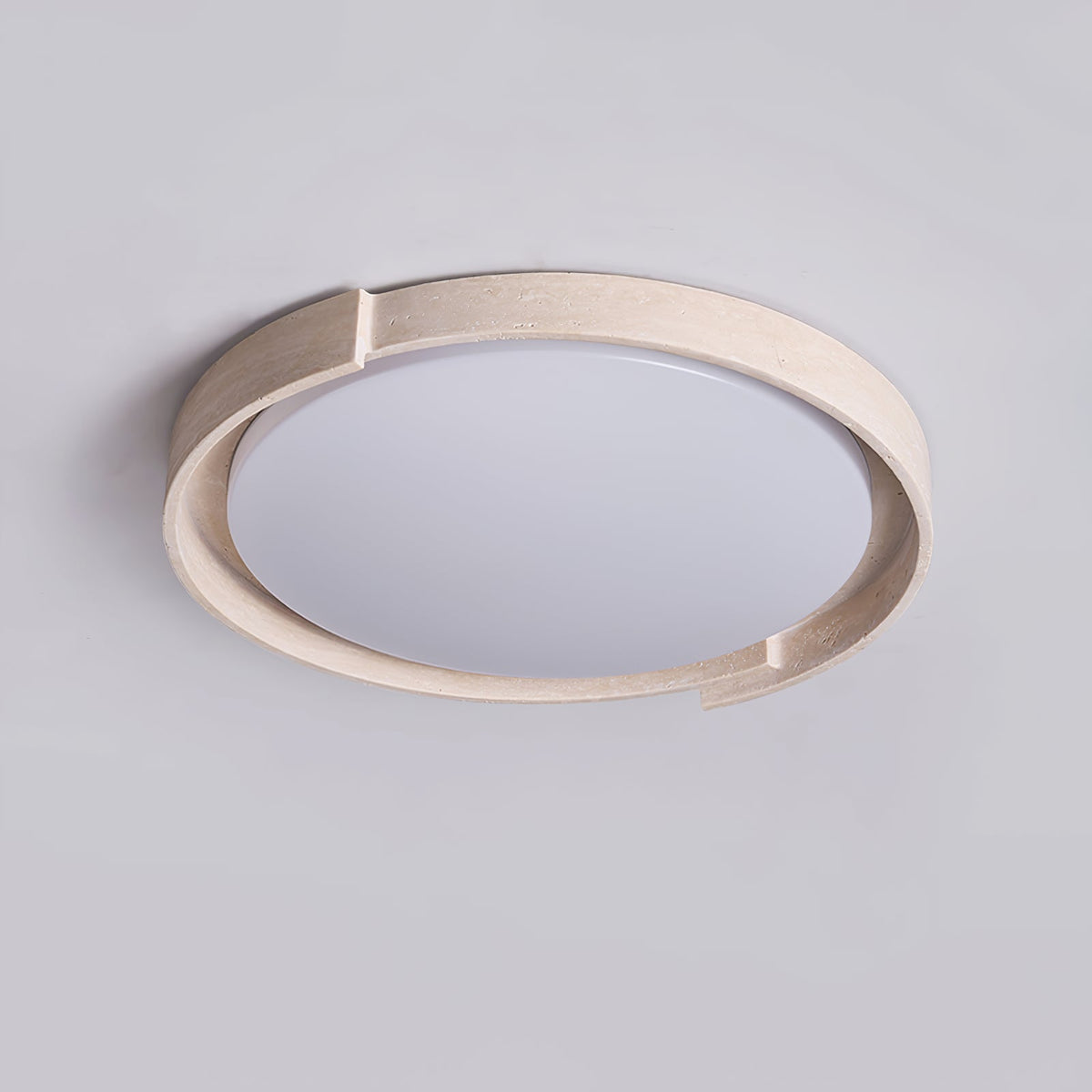 Orbital Edge Flush Mount Ceiling Light in Yellow Travertine