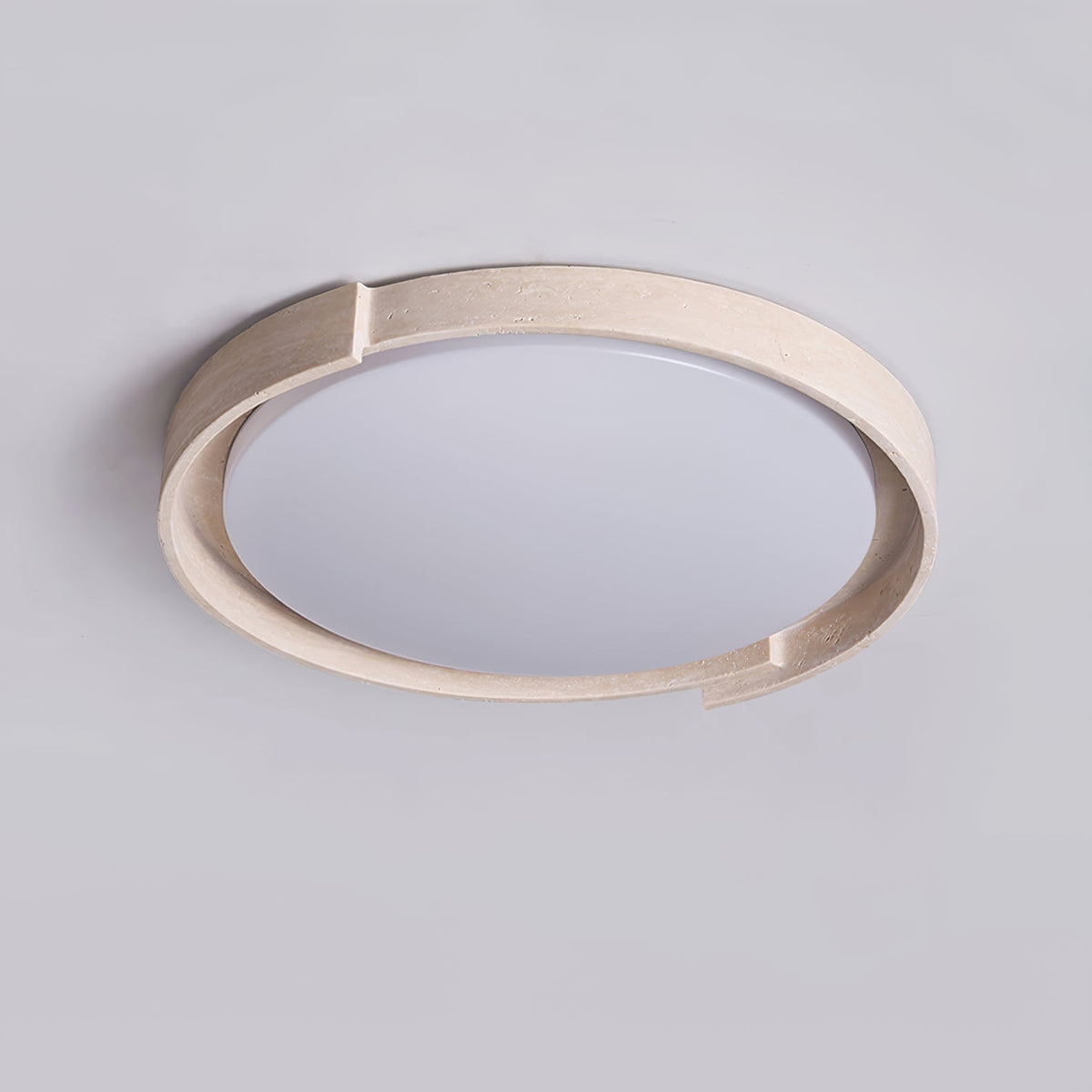 Orbital Edge Flush Mount Ceiling Light in Yellow Travertine
