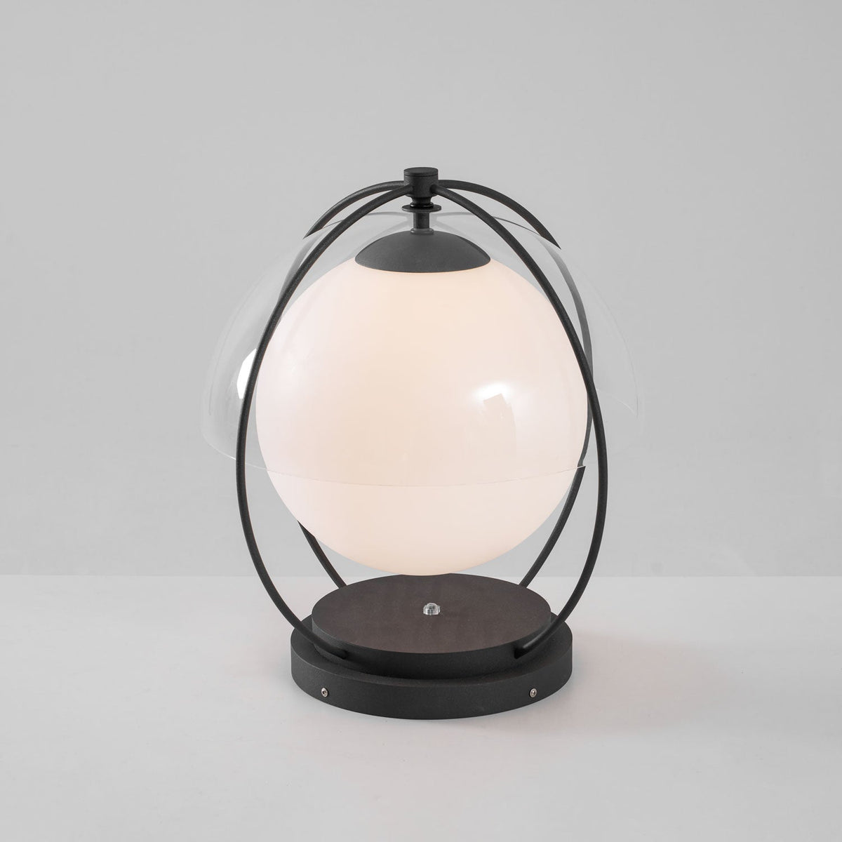 Orbital Globe Outdoor Table Lamp – Modern Sphere LED Patio Light
