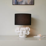 Orbitale Ceramic Table Lamp with Black Linen Shade