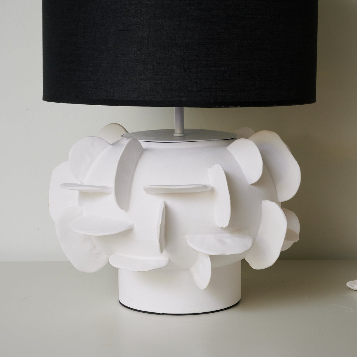 Orbitale Ceramic Table Lamp with Black Linen Shade