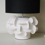 Orbitale Ceramic Table Lamp with Black Linen Shade