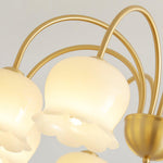 Orchids Brass Chandelier – Modern Floral Pendant Light for Dining Room