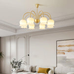 Orchids Brass Chandelier – Modern Floral Pendant Light for Dining Room