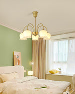 Orchids Brass Chandelier – Modern Floral Pendant Light for Dining Room