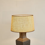 Orendi Ceramic Table Lamp with Linen Shade for Bedroom and Living Room