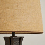 Orendi Ceramic Table Lamp with Linen Shade for Bedroom and Living Room