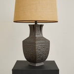 Orendi Ceramic Table Lamp with Linen Shade for Bedroom and Living Room