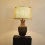 Orendi Ceramic Table Lamp with Linen Shade for Bedroom and Living Room