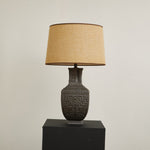 Orendi Ceramic Table Lamp with Linen Shade for Bedroom and Living Room