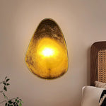Organic Gilded Pebble Alabaster Wall Sconce – Modern Minimalist Lighting