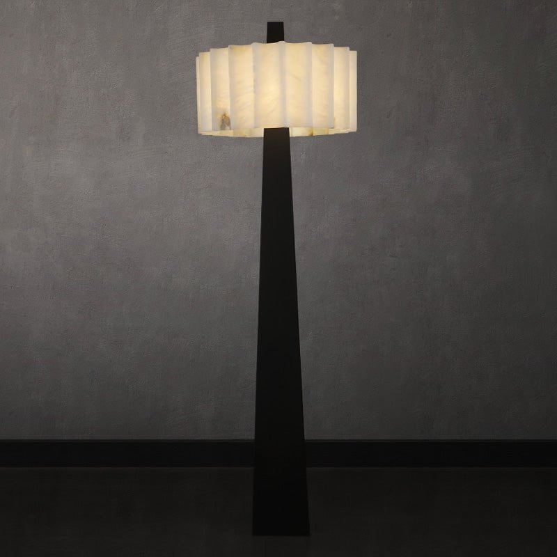 Origami Pleat Alabaster Floor Lamp – Modern Sculptural Lighting