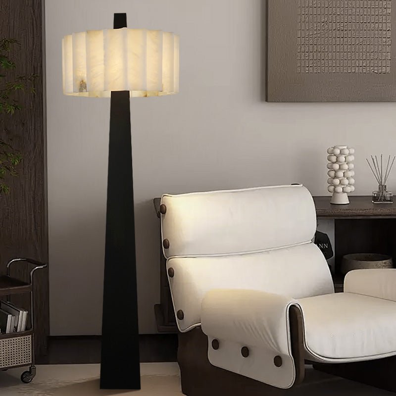 Origami Pleat Alabaster Floor Lamp – Modern Sculptural Lighting