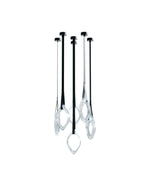 Origin Designer Chandelier in Black Metal and Glass