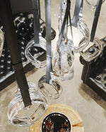 Origin Designer Chandelier in Black Metal and Glass