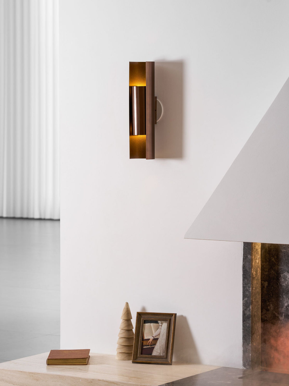 Orion Sculptural Wall Sconce in Brushed Bronze with Integrated LED