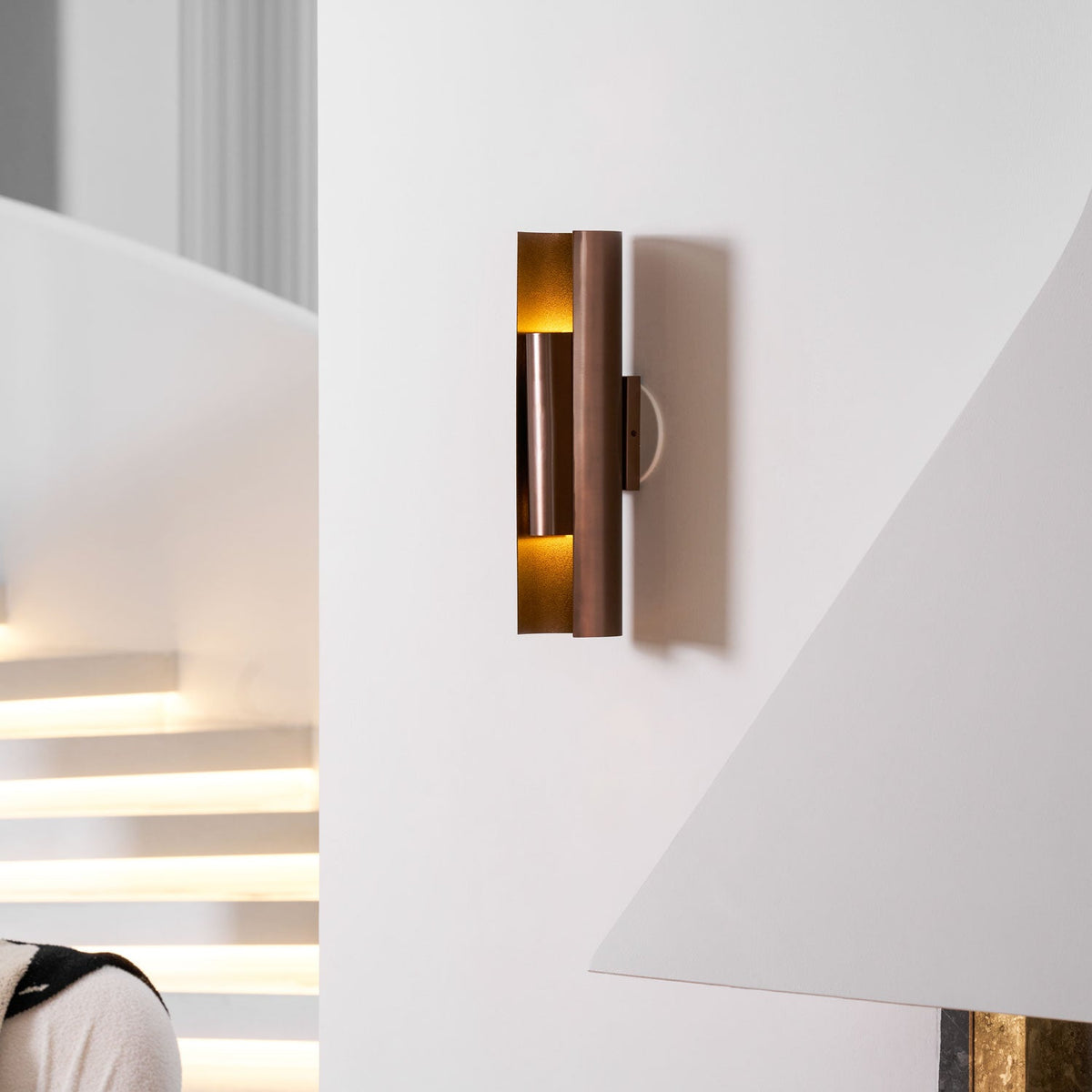 Orion Sculptural Wall Sconce in Brushed Bronze with Integrated LED