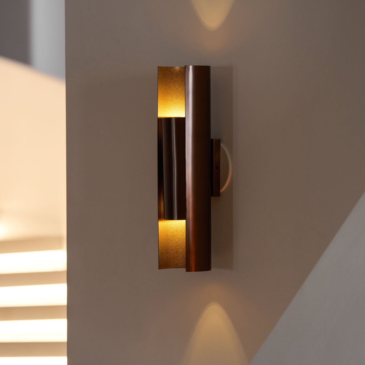 Orion Sculptural Wall Sconce in Brushed Bronze with Integrated LED